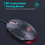 iMICE T91 8키 7200DPI USB 유선 발광 게이밍 마우스, 케이블 길이: 1.8m