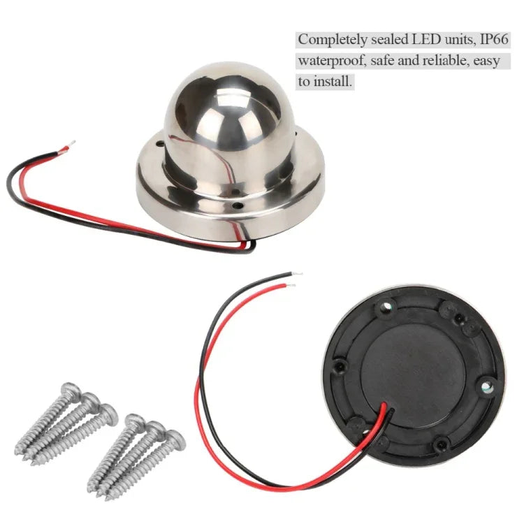 1쌍 스테인리스 스틸 LED 항해등 적녹색 항해 신호등 해양 보트 요트 경고등, DC 12V, 1쌍 12V