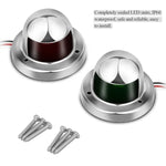 1쌍 스테인리스 스틸 LED 항해등 적녹색 항해 신호등 해양 보트 요트 경고등, DC 12V, 1쌍 12V