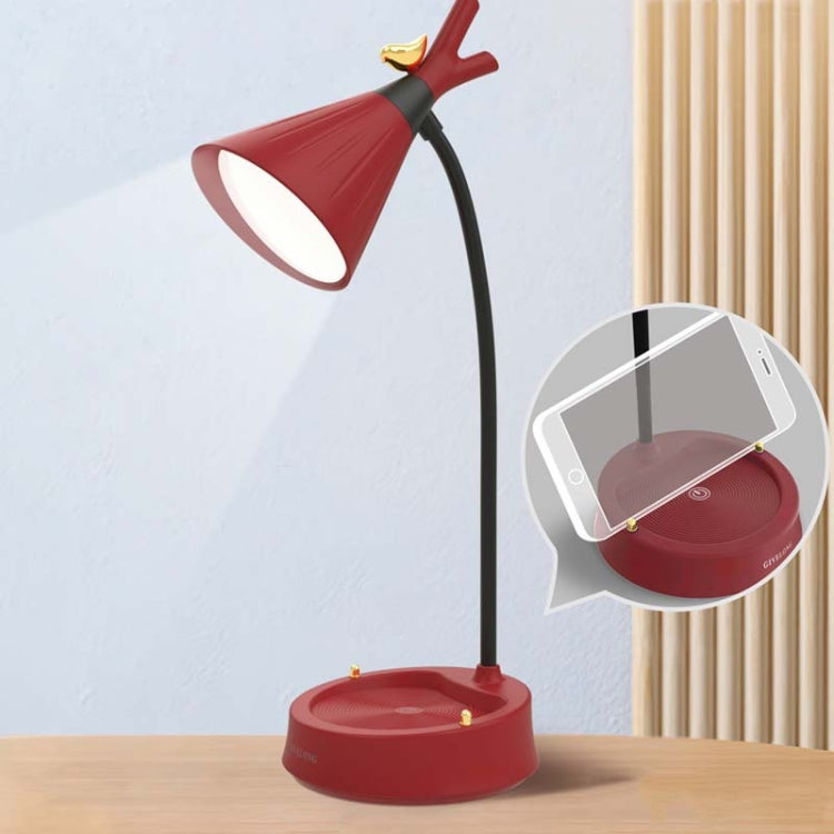 GIVELONG 숲속 새 LED 터치 USB 테이블 램프 휴대폰 거치대 포함 침실 침대 옆 야간 조명, GL361-1 레드, GL361-2 옐로우, GL361-3 블루, GL361-4 그린, GL362-1 핑크, GL362-2 옐로우, GL362-3 블루, GL362-4 그린, GL363-1 레드, GL363-2 옐로우