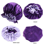 TJM-443A Double-Layer Satin Big Lace Night Hat Round Hat Chemotherapy Hat, One Size Adjustable