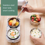 전기 가열 및 보온 기능 점퍼형 도시락통 사무실용 밥솥, EU 플러그 더블구트