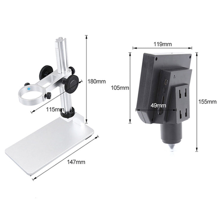 G600A HD 휴대폰 수리 현미경 4.3인치 스크린 디지털 현미경 전자 현미경, EU 플러그, US 플러그
