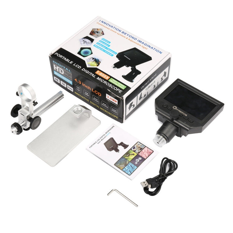 G600A HD 휴대폰 수리 현미경 4.3인치 스크린 디지털 현미경 전자 현미경, EU 플러그, US 플러그