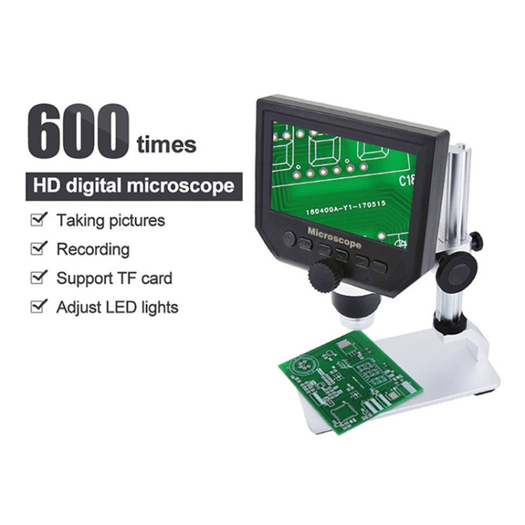 G600A HD 휴대폰 수리 현미경 4.3인치 스크린 디지털 현미경 전자 현미경, EU 플러그, US 플러그