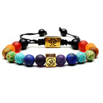 Tree of Life Multicolor Beads Stones Weave Yoga Rope Bracelets, Multicolor silver, Multicolor gold