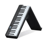 Wersi 88키 접이식 휴대용 전자 피아노 키보드, 초보자 연습용, CN 플러그, USB 화이트, USB 블랙