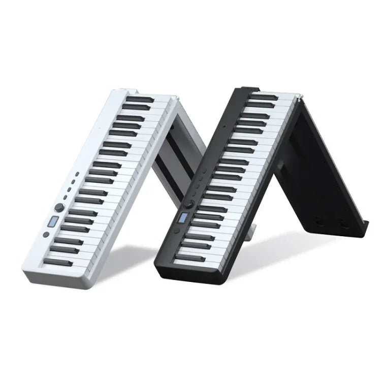 Wersi 88키 접이식 휴대용 전자 피아노 키보드, 초보자 연습용, CN 플러그, USB 화이트, USB 블랙