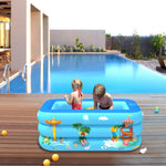 Household Indoor and Outdoor Amusement Park Pattern Children Square Inflatable Swimming Pool, 130 x 85 x 50cm, 150 x 110 x 50cm