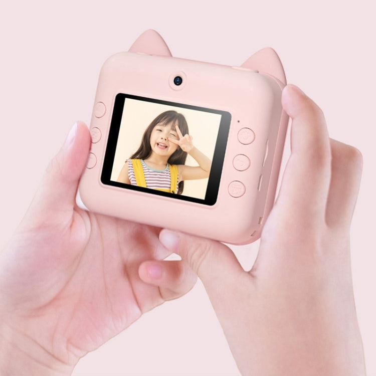 P1 카드 없는 어린이 즉석 카메라 1200만 전후면 듀얼 렌즈 미니 프린트 사진 디지털 카메라 장난감(초록 공룡), 초록 공룡 카드 없음, 분홍 고양이 카드 없음, 초록 공룡 16GB, 분홍 고양이 16GB, 초록 공룡 32GB, 분홍 고양이 32GB