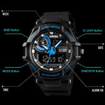 SKMEI 1357 Mens Multifunctional Sports Digital Watch Student Waterproof Watch, Red, Blue, Black