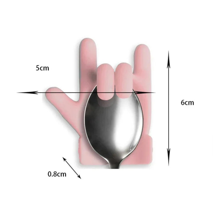 2개입 작은 손가락 모양 티 영웅 티스푼 홀더, 랜덤 색상 배송, 티스푼 홀더