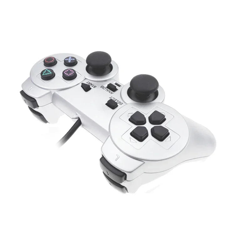 유선 게임패드 듀얼 모터 진동 실버 연료 분사 게임패드 PS2용, PS2용