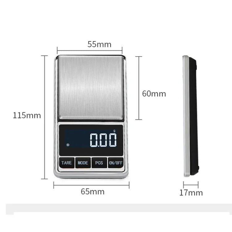 주방 스테인리스 스틸 미니 휴대용 저울 고정밀 보석 저울 전자 저울, 100g/0.01g, 200g/0.01g, 300g/0.01g, 500g/0.01g, 500g/0.1g