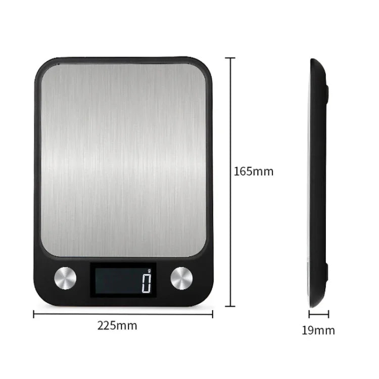 소형 주방 식품 저울 스테인리스 스틸 전자 주방 저울, 5kg/1g (블랙), 10kg/1g (블랙), 5kg/1g (화이트), 10kg/1g (화이트)