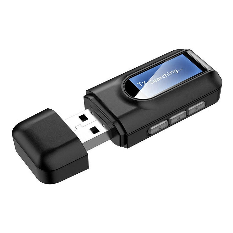 BT201 블루투스 5.0 USB 2-in-1 블루투스 오디오 리시버 트랜스미터 LCD 디스플레이 포함, LCD 디스플레이 포함 블루투스 오디오 리시버 트랜스미터