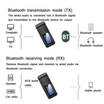 BT201 블루투스 5.0 USB 2-in-1 블루투스 오디오 리시버 트랜스미터 LCD 디스플레이 포함, LCD 디스플레이 포함 블루투스 오디오 리시버 트랜스미터