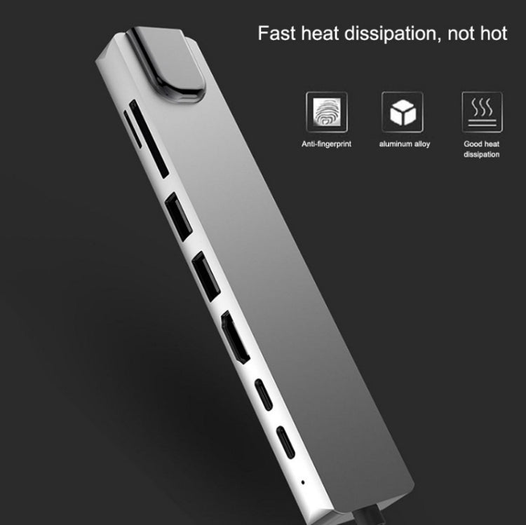 WC7367 8-in-1 87W Type-C to PD+USB3.0/USB2.0+SD+TF+HDMI+RJ45+Type-C 도킹 스테이션 허브, WC7367