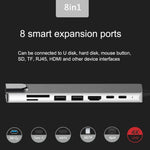 WC7367 8-in-1 87W Type-C to PD+USB3.0/USB2.0+SD+TF+HDMI+RJ45+Type-C 도킹 스테이션 허브, WC7367