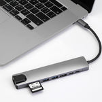 WC7367 8-in-1 87W Type-C to PD+USB3.0/USB2.0+SD+TF+HDMI+RJ45+Type-C 도킹 스테이션 허브, WC7367