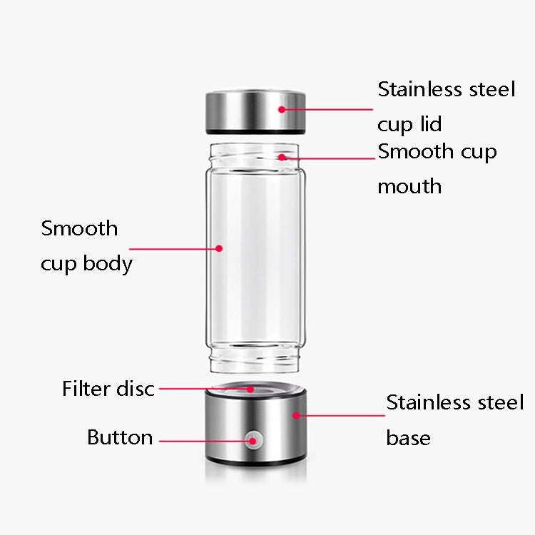 휴대용 전기분해 물컵 수소 풍부 물컵, 420ml