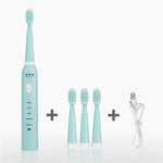 DELIPU 전동 칫솔 충전식 소닉 5단계 조절 어린이 성인 가정용 방수 부드러운 모 화이트닝 칫솔, USB 충전 케이블 (블루), USB 충전 케이블 (화이트), USB 충전 스탠드 (블루), USB 충전 스탠드(핑크)