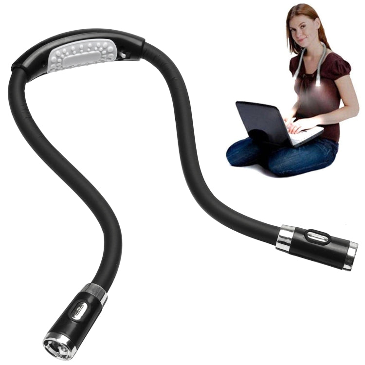 휴대용 U자형 LED 유연한 핸즈프리 목걸이 독서용 책 램프 토치, 블랙, 그린, 블루, 핑크
