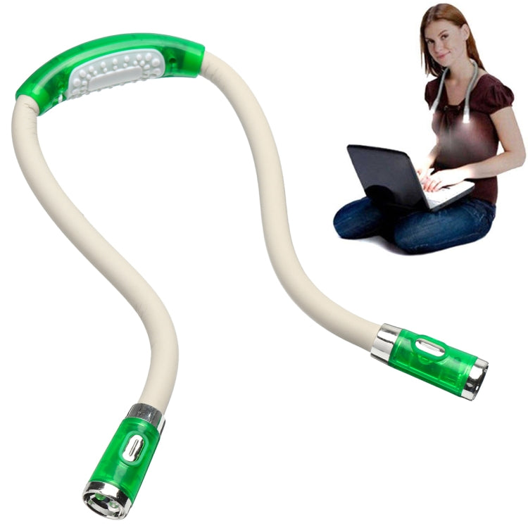 휴대용 U자형 LED 유연한 핸즈프리 목걸이 독서용 책 램프 토치, 블랙, 그린, 블루, 핑크
