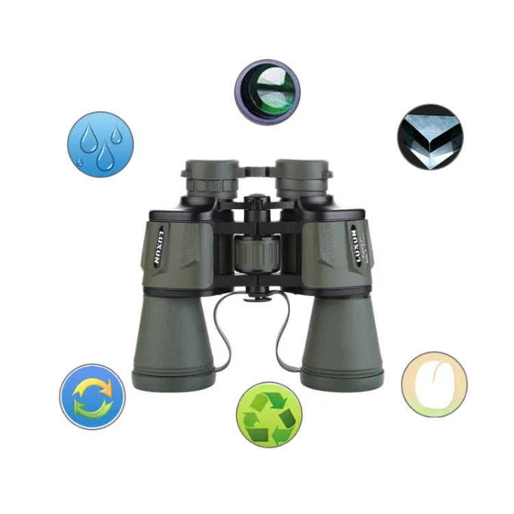 Luxun 20X50 야외 쌍안경 저조도 야간 투시 비적외선 고배율 쌍안경, 20X50 블랙, 20X50 군녹색
