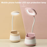 USB 충전 LED 데스크 조명 눈 보호 램프 펜 홀더 및 휴대폰 홀더 포함, CS276-1 핑크, CS276-1 블루, CS276-1 그린, CS276-1 옐로우, CS276-1 블랙, CS276-3 핑크, CS276-3 블루, CS276-3 그린, CS276-3 옐로우, CS276-3 블랙, CS276-4 핑크