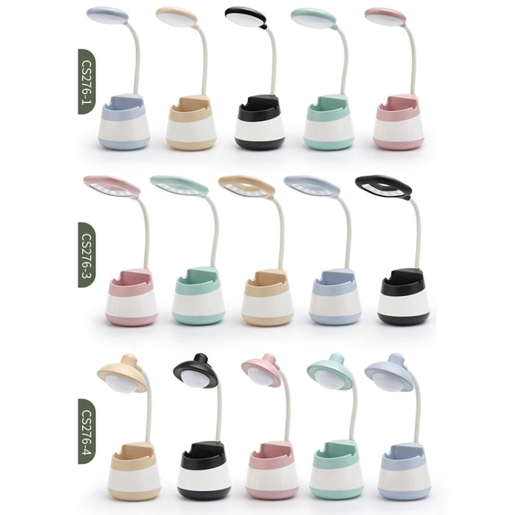 USB 충전 LED 데스크 조명 눈 보호 램프 펜 홀더 및 휴대폰 홀더 포함, CS276-1 핑크, CS276-1 블루, CS276-1 그린, CS276-1 옐로우, CS276-1 블랙, CS276-3 핑크, CS276-3 블루, CS276-3 그린, CS276-3 옐로우, CS276-3 블랙, CS276-4 핑크