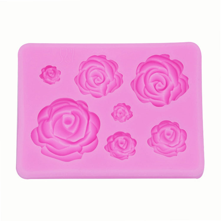 2개입 DIY 수제 비누 초콜릿 폰던트 베이킹 몰드 3D 장미 꽃 케이크 장식 실리콘 몰드, 꽃 모양(핑크), 꽃 모양(그레이)