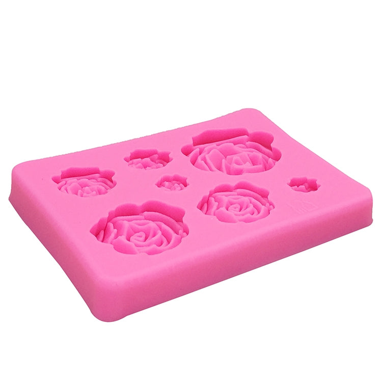2개입 DIY 수제 비누 초콜릿 폰던트 베이킹 몰드 3D 장미 꽃 케이크 장식 실리콘 몰드, 꽃 모양(핑크), 꽃 모양(그레이)