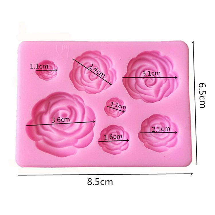 2개입 DIY 수제 비누 초콜릿 폰던트 베이킹 몰드 3D 장미 꽃 케이크 장식 실리콘 몰드, 꽃 모양(핑크), 꽃 모양(그레이)
