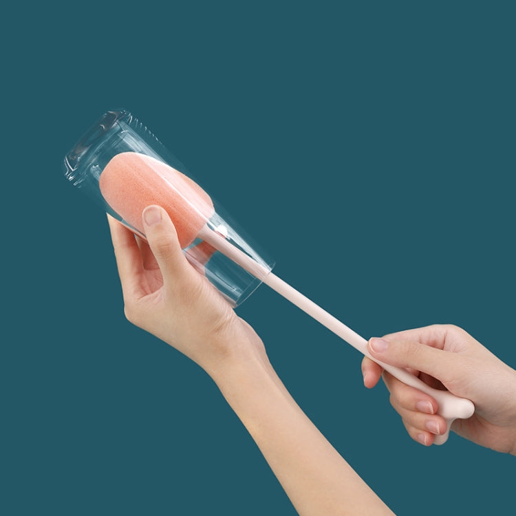 긴 손잡이 수직 컵 브러시 아기 젖병 스펀지 청소 브러시, 길이: 29cm, 흰색, 파랑, 분홍