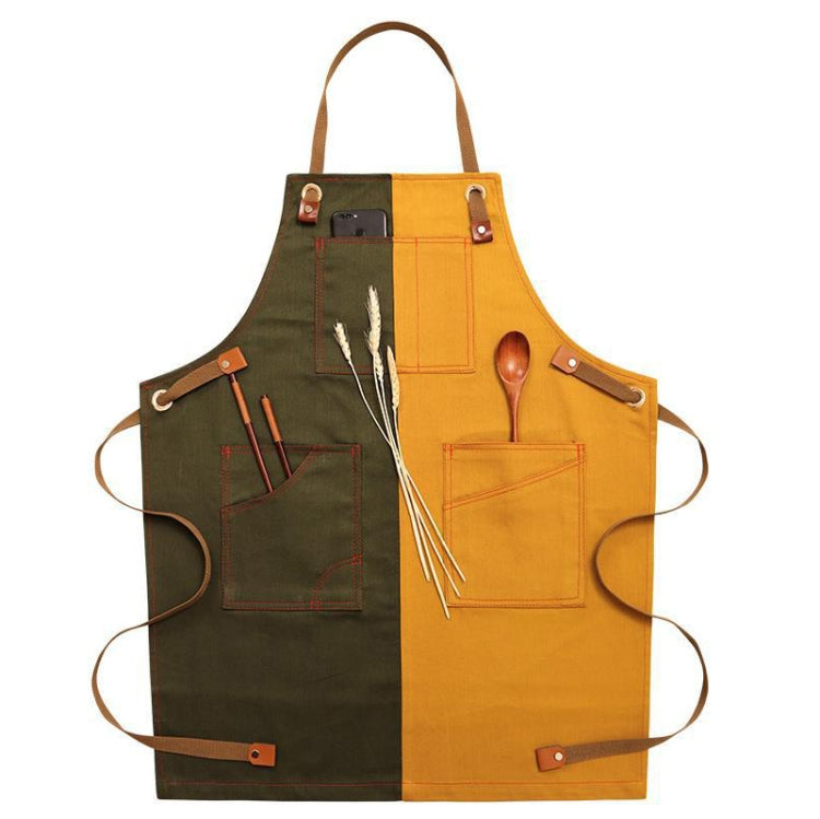 가정용 데님 앞치마 바리스타 꽃무늬 차 가게 이발소 작업복, 성인용, 어린이용 47cm, 어린이용 57cm