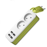 전원 멀티탭 1/2 EU 플러그 4 USB 포트 1200W 250V 1.5m 케이블 벽걸이 휴대용 멀티 소켓, EU 플러그 콘센트
