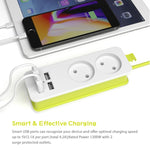 전원 멀티탭 1/2 EU 플러그 4 USB 포트 1200W 250V 1.5m 케이블 벽걸이 휴대용 멀티 소켓, EU 플러그 콘센트