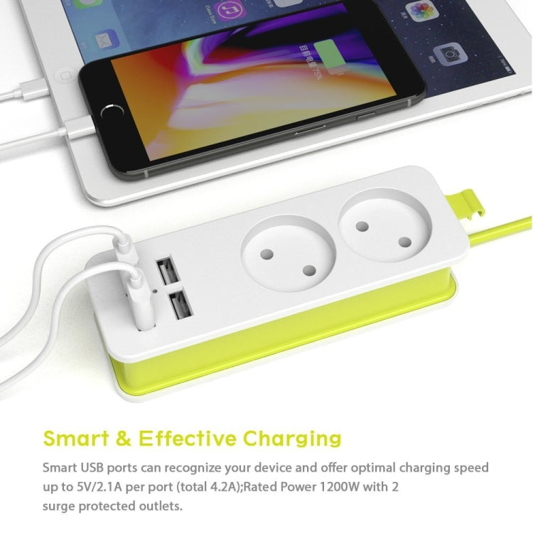 전원 멀티탭 1/2 EU 플러그 4 USB 포트 1200W 250V 1.5m 케이블 벽걸이 휴대용 멀티 소켓, EU 플러그 콘센트
