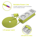 전원 멀티탭 1/2 EU 플러그 4 USB 포트 1200W 250V 1.5m 케이블 벽걸이 휴대용 멀티 소켓, EU 플러그 콘센트