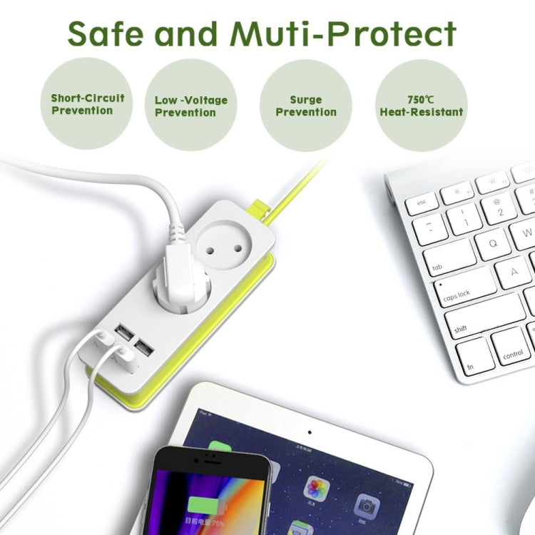 전원 멀티탭 1/2 EU 플러그 4 USB 포트 1200W 250V 1.5m 케이블 벽걸이 휴대용 멀티 소켓, EU 플러그 콘센트