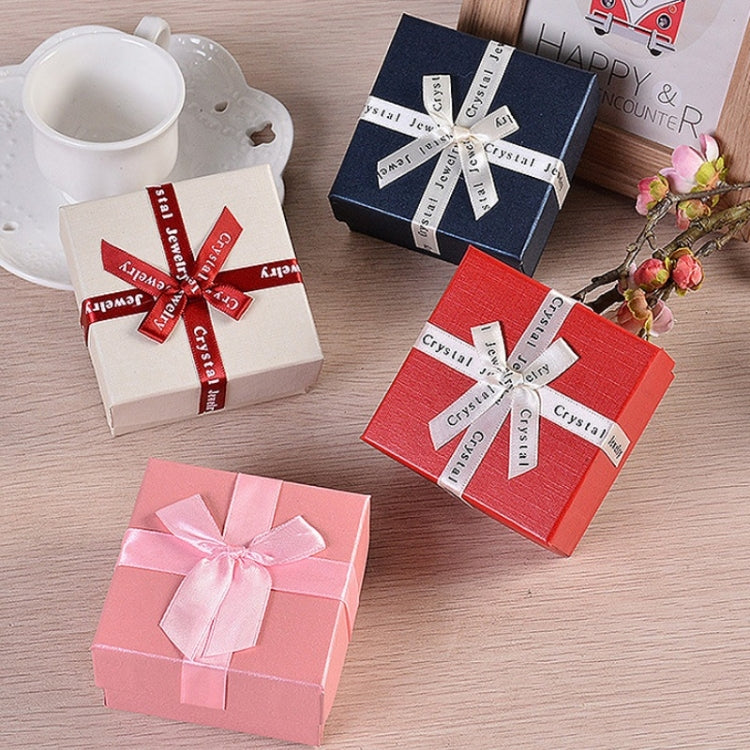 10개 세트 보우노트 쥬얼리 선물 상자 정사각형 쥬얼리 종이 포장 상자, 8x8x4.5cm, 9x9x4cm, 6.2x6.2cm, 8x8x3.5cm