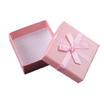 10개 세트 보우노트 쥬얼리 선물 상자 정사각형 쥬얼리 종이 포장 상자, 8x8x4.5cm, 9x9x4cm, 6.2x6.2cm, 8x8x3.5cm