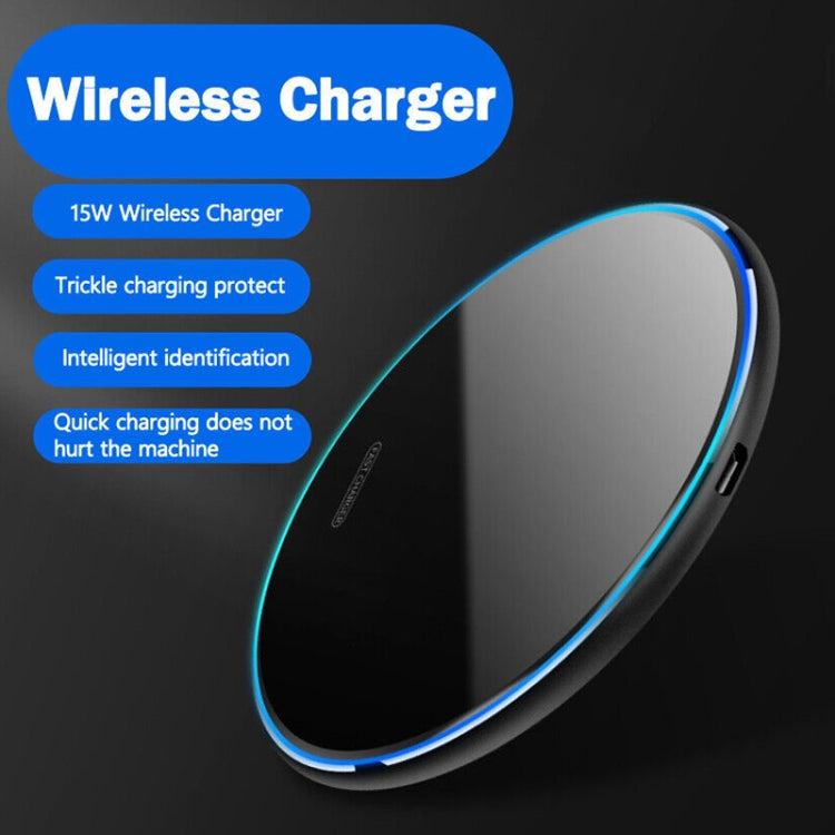 X8 15W QI 원형 아크릴 미러 무선 충전기