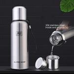 304 스테인리스 스틸 보온 머그 대용량 스포츠 물컵 야외 여행용 포트, 500ml, 750ml, 1000ml, 1500ml