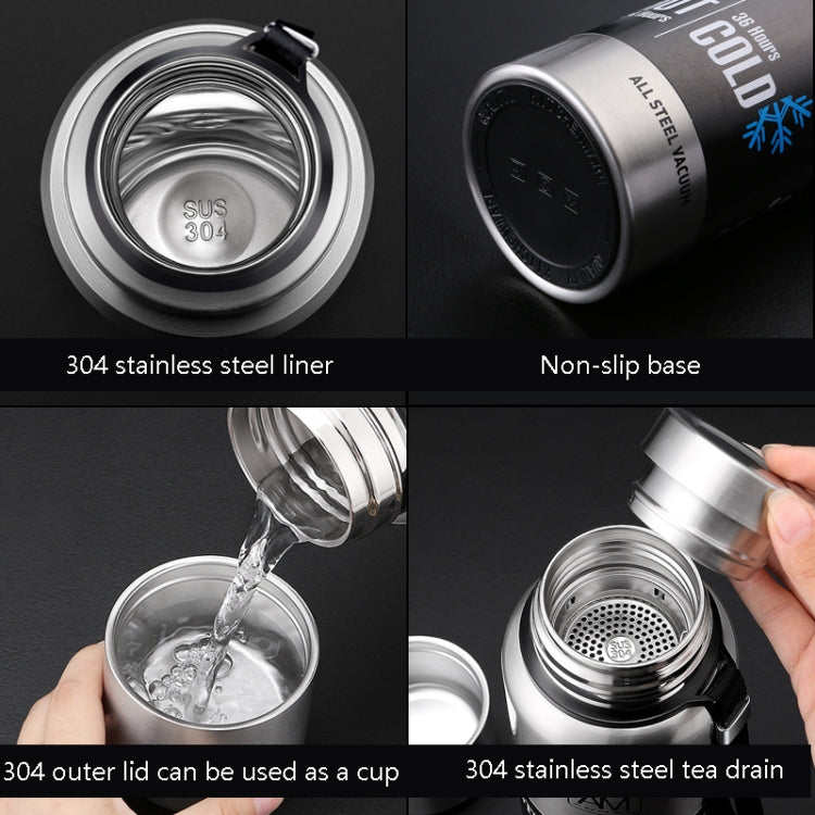 304 스테인리스 스틸 보온 머그 대용량 스포츠 물컵 야외 여행용 포트, 500ml, 750ml, 1000ml, 1500ml