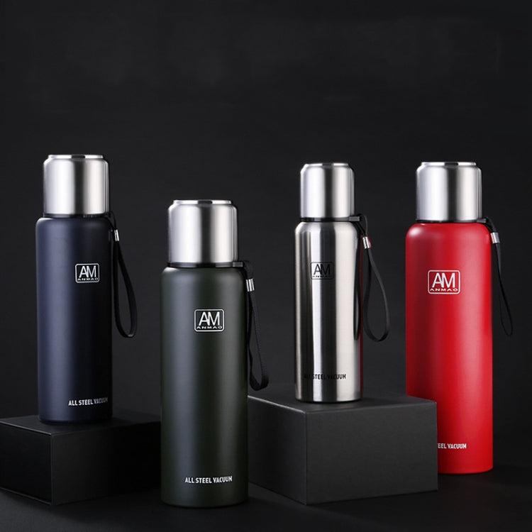 304 스테인리스 스틸 보온 머그 대용량 스포츠 물컵 야외 여행용 포트, 500ml, 750ml, 1000ml, 1500ml