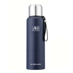 304 스테인리스 스틸 보온 머그 대용량 스포츠 물컵 야외 여행용 포트, 500ml, 750ml, 1000ml, 1500ml