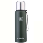 304 스테인리스 스틸 보온 머그 대용량 스포츠 물컵 야외 여행용 포트, 500ml, 750ml, 1000ml, 1500ml