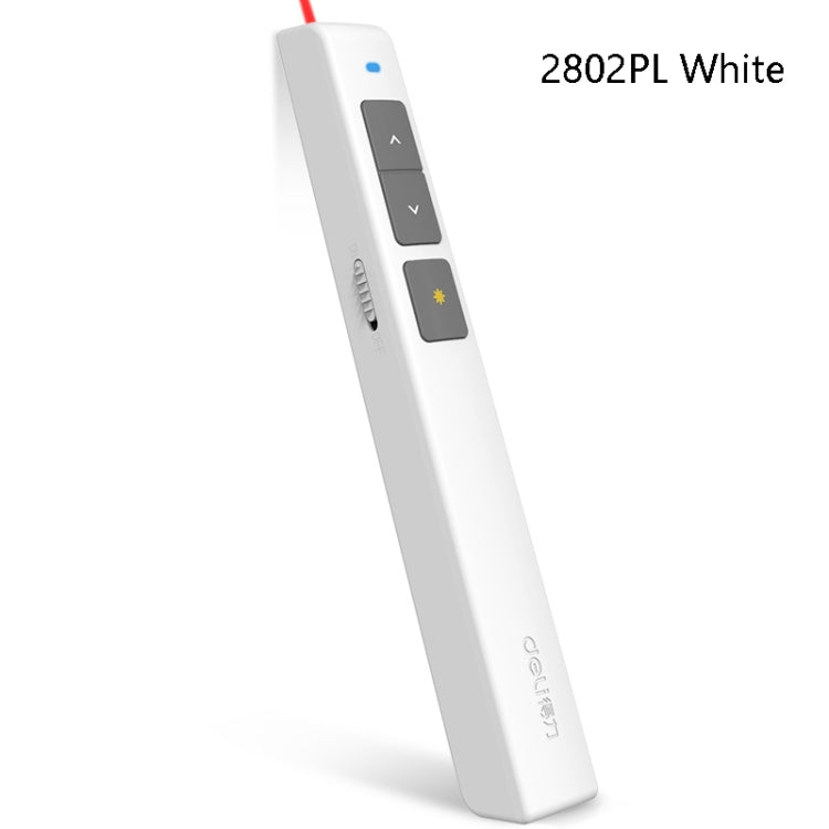 Deli 2.4GHz Laser Page Turning Pen Rechargeable Speech Projector Pen, 2802PL (White), 2802PL (Black), 2802L (White), 2802L (Black)
